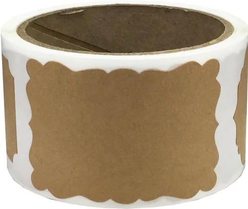 Etiquetas de regalo de Navidad, 100 calcomanías personalizadas de 2 x 3 pulgadas para etiquetado de bricolaje (marrón kraft)