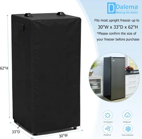 Miniatura 2 de Funda para refrigerador al aire libre, cubierta vertical para congelador 100% impermeable de 600D, resistente, para refrigeradores de pie al