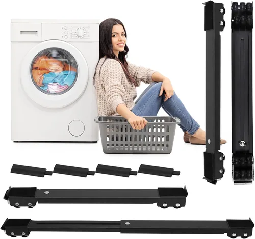 4 piezas de rodillos extensibles para muebles y electrodomésticos, herramientas de transporte con 24 rodillos y equipo de freno para lavadora