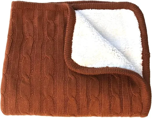 Miniatura 8 de Magnolia Cable Knit and Sherpa Baby Blanket (Beach Glass)