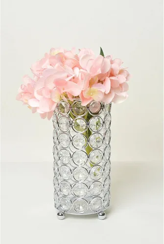 Miniatura 5 de Elegant Designs HG1002-CHR - Jarrón decorativo de cristal Elipse, portavelas, centro de mesa de boda, 6.75 pulgadas, cromado