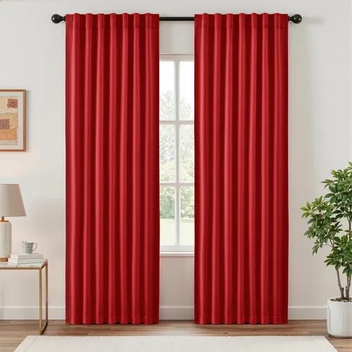 Miniatura 10 de ANRODUO Juego de 2 cortinas con bloqueo de luz del 99%, cortinas de 84 pulgadas de largo, cortinas negras para dormitorio, cortinas con aislamiento