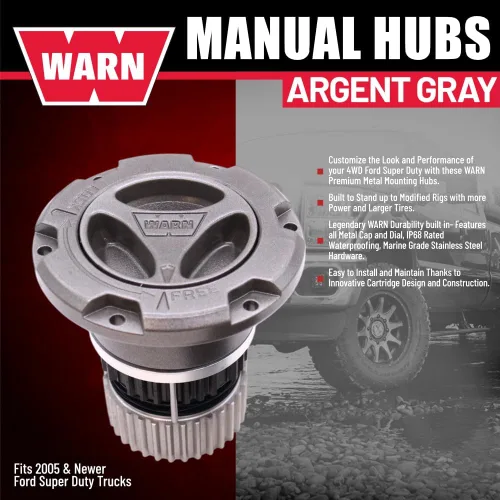 Miniatura 3 de WARN 108325 Bujes de bloqueo manual premium para Ford Super Duty F‑250, F‑350, F‑450 y F‑550 – 35‑Spline, bujes manuales de servicio pesado, juego
