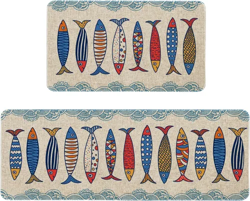 Miniatura 11 de Mloabuc® Tapete decorativo de flores, tapetes de cocina de arpillera de arpillera para mujer, accesorios de cocina para exteriores, 17 x 30 pulgadas