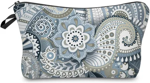 Miniatura 18 de Deanfun Bolsa de cosméticos para mujer, flores de mandala, bolsas de maquillaje impermeables, bolsa espaciosa para artículos de tocador, accesorios