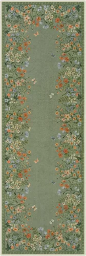 Miniatura 9 de Alfombras Lahome Boho Floral 2x6 para pasillos antideslizantes, alfombras de cocina verdes no deslizantes lavables, alfombra de baño de felpa