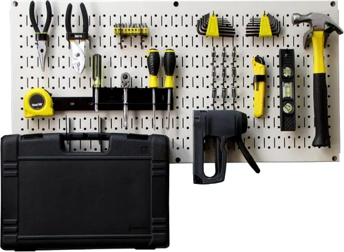 Miniatura 15 de Wall Control Sistema modular de organizador de herramientas de tablero perforado, unidad de almacenamiento de herramientas de metal montado
