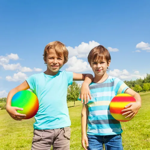 Miniatura 3 de Hooqict Paquete de 6 bolas de 8.5 pulgadas para patio de recreo con bomba de mano y 6 bolsas portátiles de red de bolas, pelotas deportivas
