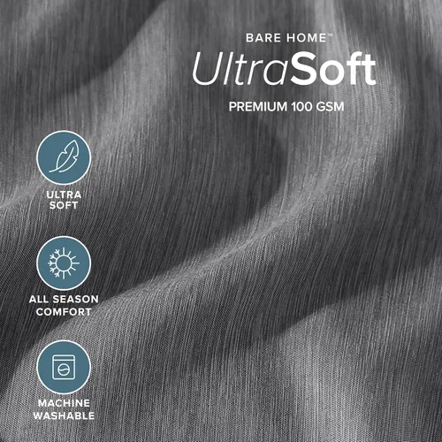 Miniatura 3 de Bare Home - Juego de sábanas de microfibra ultrasuave, 3 piezas de 1800 hilos, doble cepillado, esquinas tipo bolsillos profundos, ajuste fácil