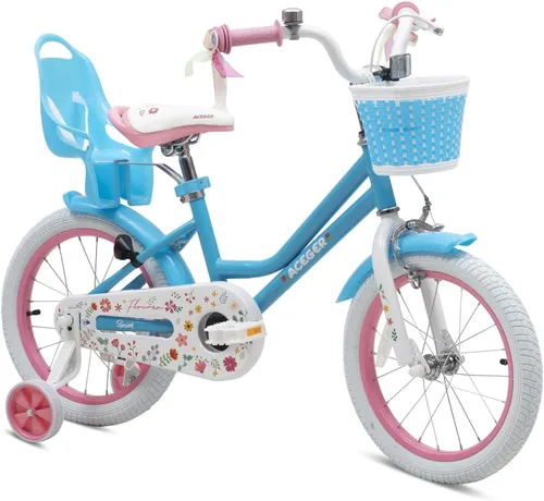Miniatura 6 de Bixike Bicicleta estilo princesa para niñas con canasta para niños y niñas pequeñas de 2 a 13 años, bicicleta de 12, 14, 16, 18 pulgadas para niños