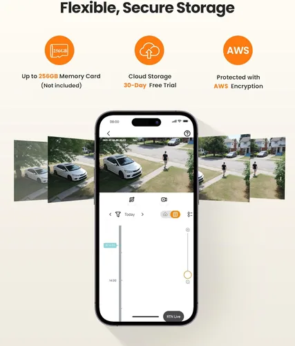 Miniatura 8 de Anlapus Cámara de seguridad WiFi de 3 MP 2K para exteriores e interiores, 2 cámaras WiFi6 y 2.4 GHz enchufables para seguridad del hogar, visión