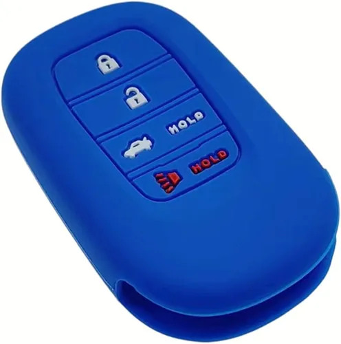 Miniatura 5 de REPROTECTING Funda de goma de silicona para llavero compatible con Honda Accord Civic CR-V Sport SI EX EX-L Touring 2022-2026 (negro/azul, 4 botones)