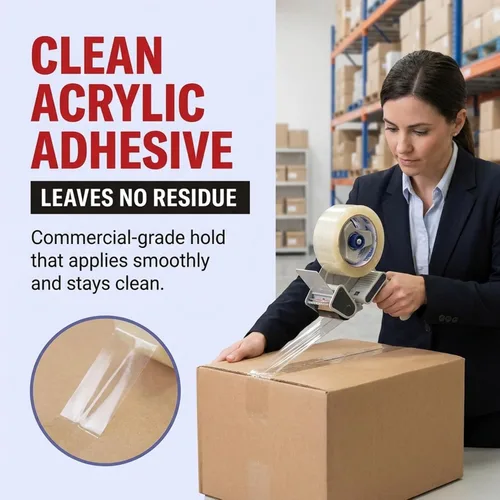 Miniatura 9 de Tape Logic 2" x 55 yardas de 2,6 mil de cinta adhesiva acrílica transparente (paquete de 6) Rollos de cinta adhesiva resistente para sellar cajas