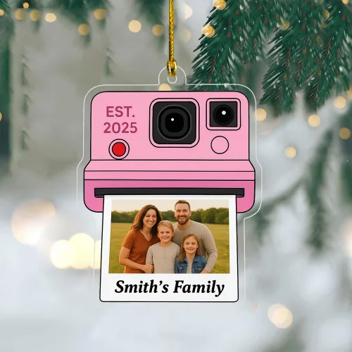 Miniatura 6 de Adorno de fotógrafo personalizado 2025, adorno de cámara con nombre, decoración de árbol para amantes de la fotografía, recuerdo único de vacaciones
