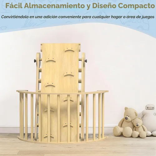 Miniatura 5 de Pikler - Juego de triángulos plegables 7 en 1, juguetes de escalada para niños, gimnasio de selva para bebés con rampa y arco, juego de escalada