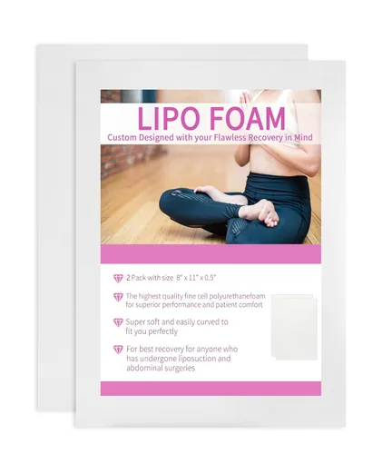 Birllaid Paquete de 2 almohadillas de espuma Lipo para poscirugía, tablas de espuma Bbl después de Lipo, ayuda cuando se utilizan prendas de