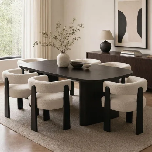 Miniatura 30 de Hyfirm Juego de 2 sillas de comedor de barril beige y dorado, modernas sillas tapizadas de terciopelo con respaldo curvado para isla de cocina