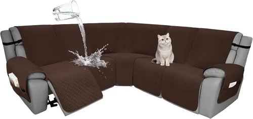 Miniatura 26 de Fundas de terciopelo 10% impermeables para sofá modular reclinable en forma de L, 1 pieza, fundas acolchadas para sofá reclinable esquinero, juego