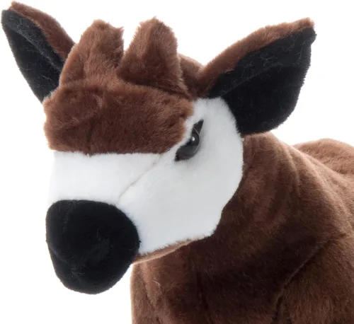 Miniatura 4 de The Petting Zoo Peluche africano de Okapi, regalos para niños, animales salvajes del zoológico Onez, juguete de peluche africano Okapi de 12 pulgadas