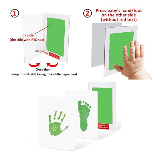 Miniatura 4 de Kit de huellas y manos sin tinta, almohadilla de tinta Clean Touch para bebé recién nacido, kit de huellas de mascotas