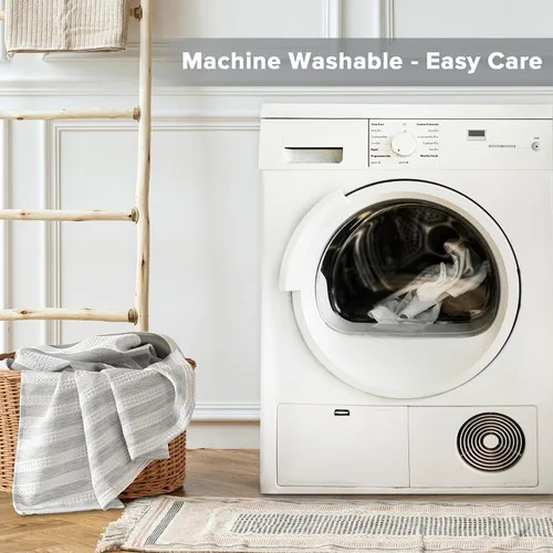 Miniatura 7 de Madison Park Cortina de ducha de spa con tejido gofre, cortina de ducha para baño, control de humedad Scotchgard 3M, cortinas de ducha modernas