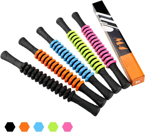 Miniatura 9 de Barra de rodillo muscular, barra de rodillo de masaje de yoga, herramienta de belleza para atletas, alivio del dolor de piernas (negro)