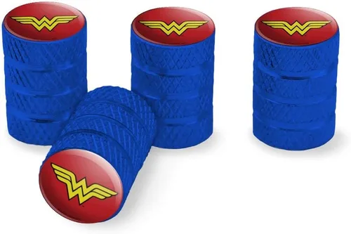 GRAPHICS & MORE - Tapones para válvula de neumático de aluminio con el logo clásico de Wonder Woman Azul
