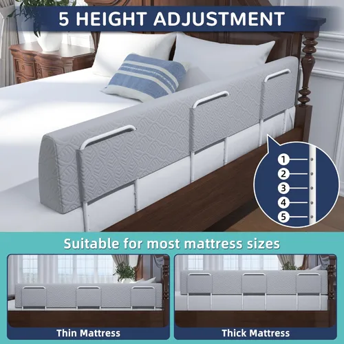 Miniatura 2 de FigTime Protector de cama para niños pequeños, riel de cama de espuma para niños pequeños, protector de riel de cama para niños pequeños, riel