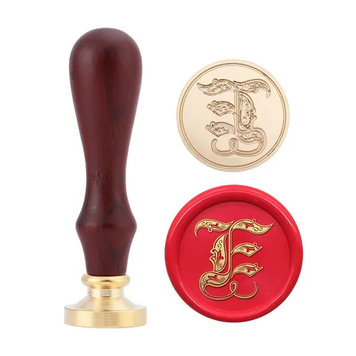 Miniatura 10 de Yoption Sello de cera del alfabeto gótico vintage, sello de cera, sello de cera para tarjeta de Acción de Gracias, sobre, envoltura de regalos