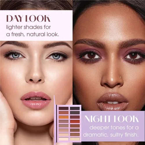 Miniatura 5 de Lamora Paleta de sombra de ojos - Paleta de maquillaje de ojos con 16 tonos mate altamente pigmentados - Vegano y mezclable