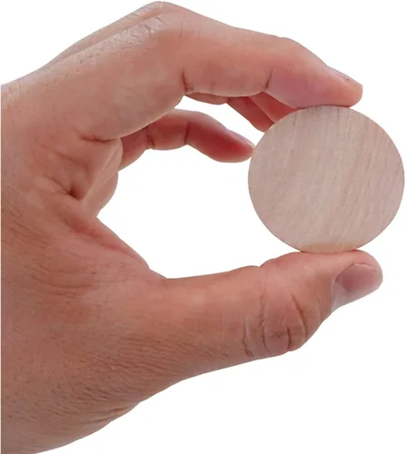 Miniatura 6 de Monedas de madera natural de 1.5 pulgadas sin terminar, piezas redondas de madera para proyectos de manualidades y artes, 50 por paquete.
