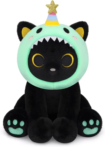 Miniatura 25 de Peluche de gato negro con manzana roja, regalo de agradecimiento para profesores, agradecimiento por ayudarme a crecer, bonito peluche de gato de 8