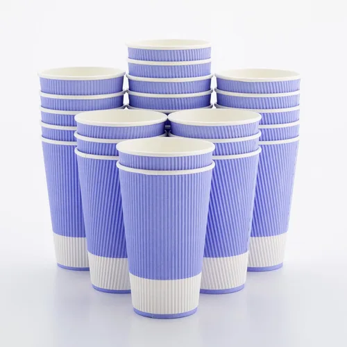 Miniatura 69 de Vasos de café de papel aislado de pared corrugada, 12 onzas, 12 onza, Negro