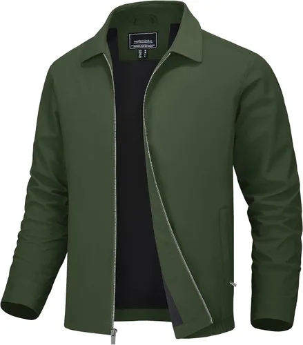 MAGNIVIT Chaquetas ligeras para hombre, cortavientos ligeros, con cremallera completa, elegante, abrigo de golf, negocios, trabajo, vestido casual