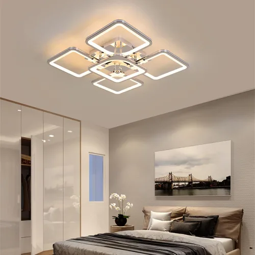 Miniatura 12 de Lámpara LED de techo regulable, 5 luces de techo de 23 pulgadas, montaje empotrado, lámpara de 80 W para sala de estar, dormitorio, cocina