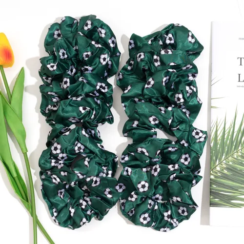 Miniatura 8 de 12 PCS Soccer Hair Scrunchies Cheeleader Satin Scrunchies Soccer Hair Accessories for Girls, Women, Player Team