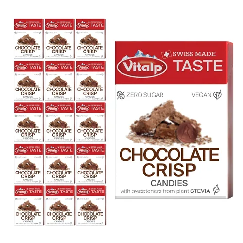 Miniatura 26 de Vitalp Taste, hecho en Suiza, caramelo duro sin azúcar con Stevia, vegano, sabor a caramelo cremoso, paquetes de 25g/0.88 onzas, 16 cajas