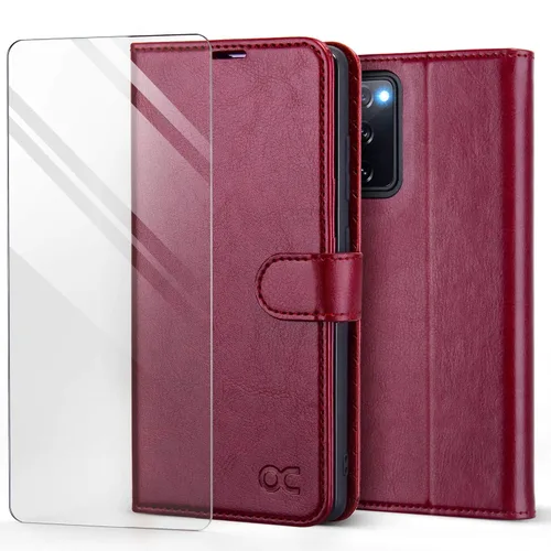 OCASE Funda compatible con Samsung Galaxy S20 FE 5G con tarjetero, funda de piel sintética tipo cartera [funda interior de TPU] [soporte] [protector