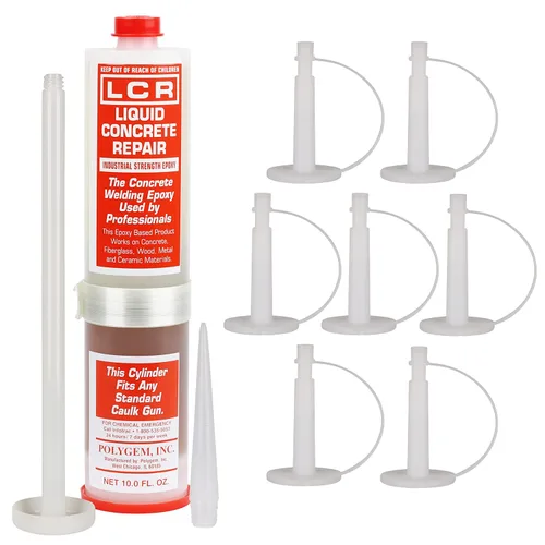 POLYGEM EPOXY LCR Injection Epoxy Part A Resina y endurecedor B con 7 puertos para reparación de grietas de cimentación de hormigón, utiliza grietas