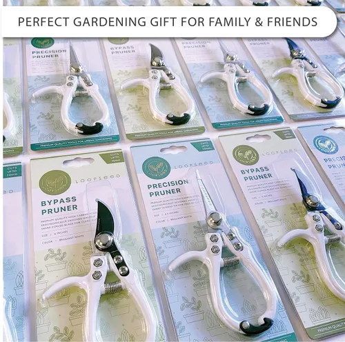 Miniatura 6 de Tijeras de podar para plantas con funda de cuero vegano, tijeras para recortar jardín con funda para cinturón, recortadores de bonsái, recortadores