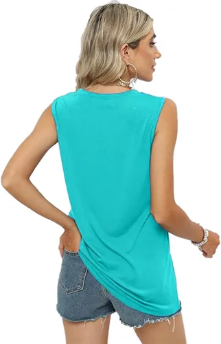 Miniatura 70 de Camisetas sin mangas de senderismo y montaña para mujer, divertidas camisetas de entrenamiento con gráficos de pino y amanecer, camisetas de verano
