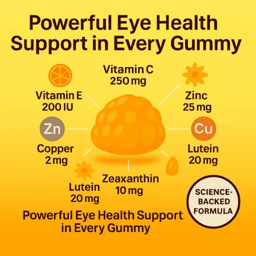 Miniatura 2 de Gomitas de luteína y zeaxantina - Vitaminas oculares para adultos mayores de 50 años - Suplementos de salud ocular para más de 50 adultos - Luteina