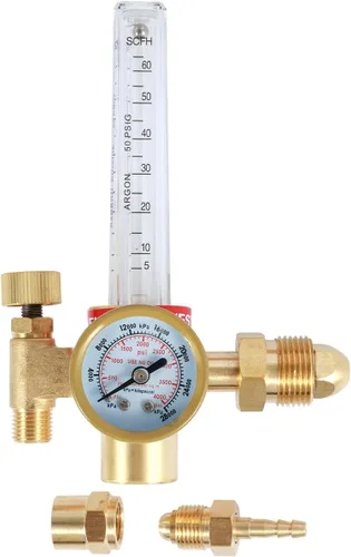 Miniatura 7 de HTP Argon CO2 Mig Tig Medidor de flujo 0-4000 PSI regulador de nitrógeno medidor de flujo 10-60CFH Regulador de argón ajustable Medidor de flujo