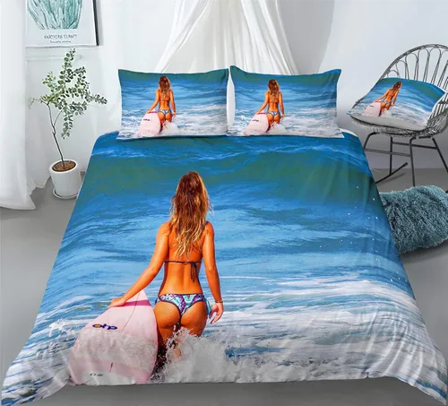 Miniatura 7 de INDREAM Juego de ropa de cama de 3/4 piezas con funda de edredón para decoración de dormitorio, tamaño individual/matrimonial/Queen/King