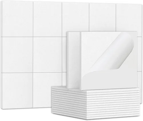 Miniatura 8 de TroyStudio 20 Paneles Acústicos, 12 x 12 x 0.32 Pulgadas Azulejos de Revestimiento de Pared de Fieltro de Poliéster Paneles Absorbentes de Sonido