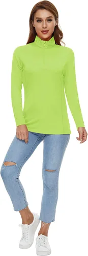 Miniatura 7 de CRYSULLY Camisas de manga larga para mujer, protección solar, cremallera de 14, de verano, de secado rápido