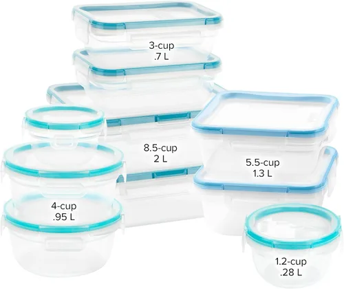 Miniatura 2 de Snapware Total Solutions (juego de 10, tamaños mixtos) juego de recipientes de plástico para almacenamiento de alimentos, con tapas de bloqueo