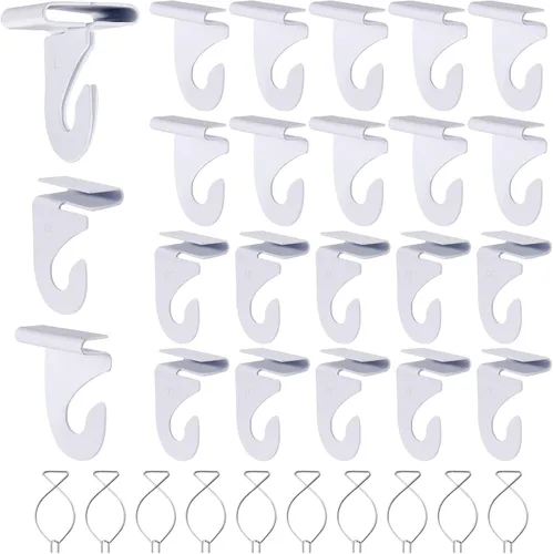 20 ganchos de techo colgantes para aulas y oficinas, ganchos de techo blancos resistentes para colgar plantas y decoraciones, ganchos de metal en T