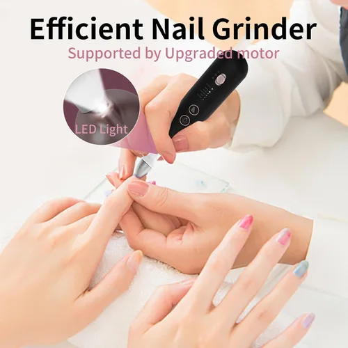 Miniatura 6 de Kit profesional de manicura y pedicura, juego de limas eléctricas inalámbricas, herramientas de pedicura recargables para pies, 5 velocidades