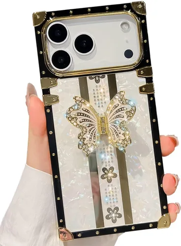 Miniatura 18 de Compatible con Funda Samsung Galaxy S22 Ultra, Diseño de Mariposa Brillante de Lujo con Soporte Plegable Kickstand para Mujeres y Niñas, Funda Rosa
